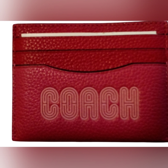 Coach- NWT  Pink Pebbled Leather Credit Card/ID Case - Picture 1 of 3